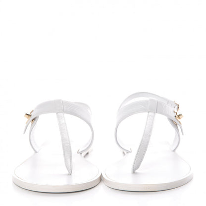 Chanel Lambskin CC Thong Sandals 39 White 2 of 9