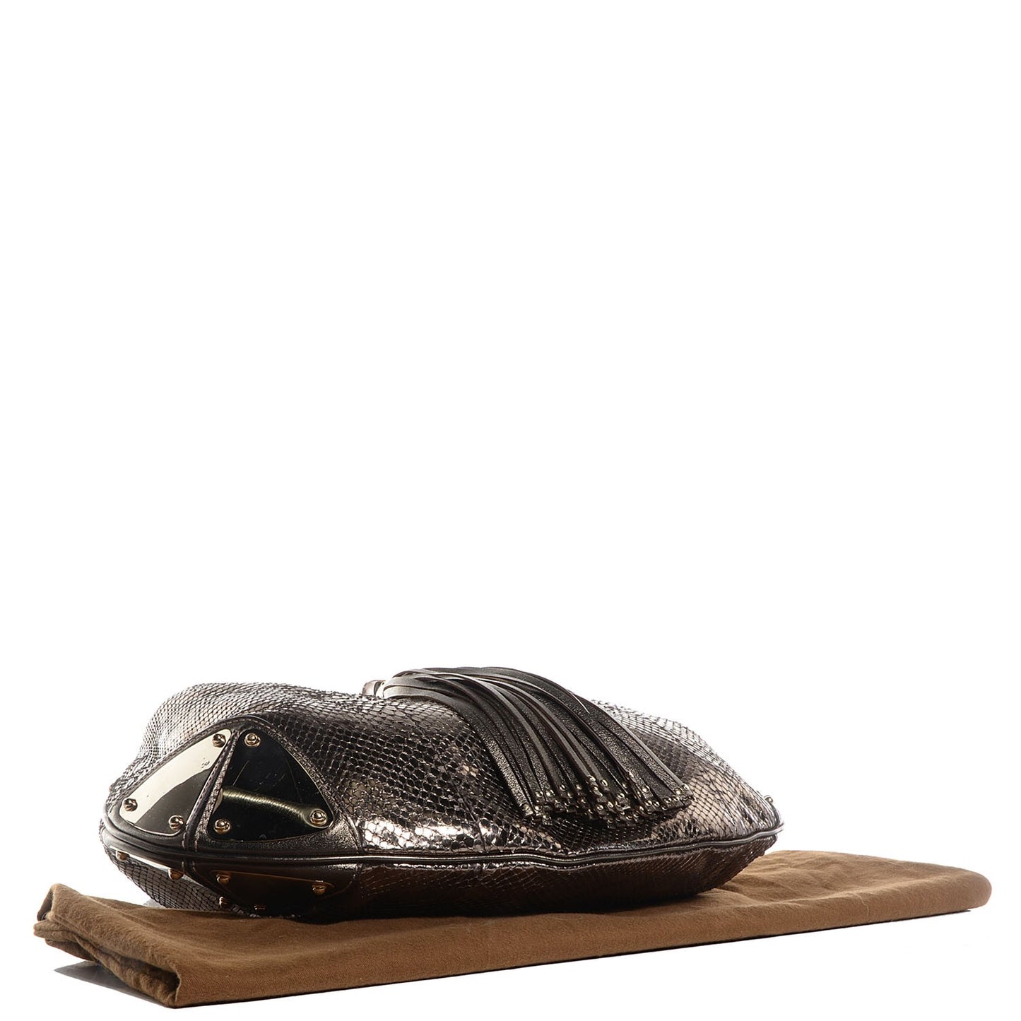 Python Large Indy Top Handle Hobo Metallic
