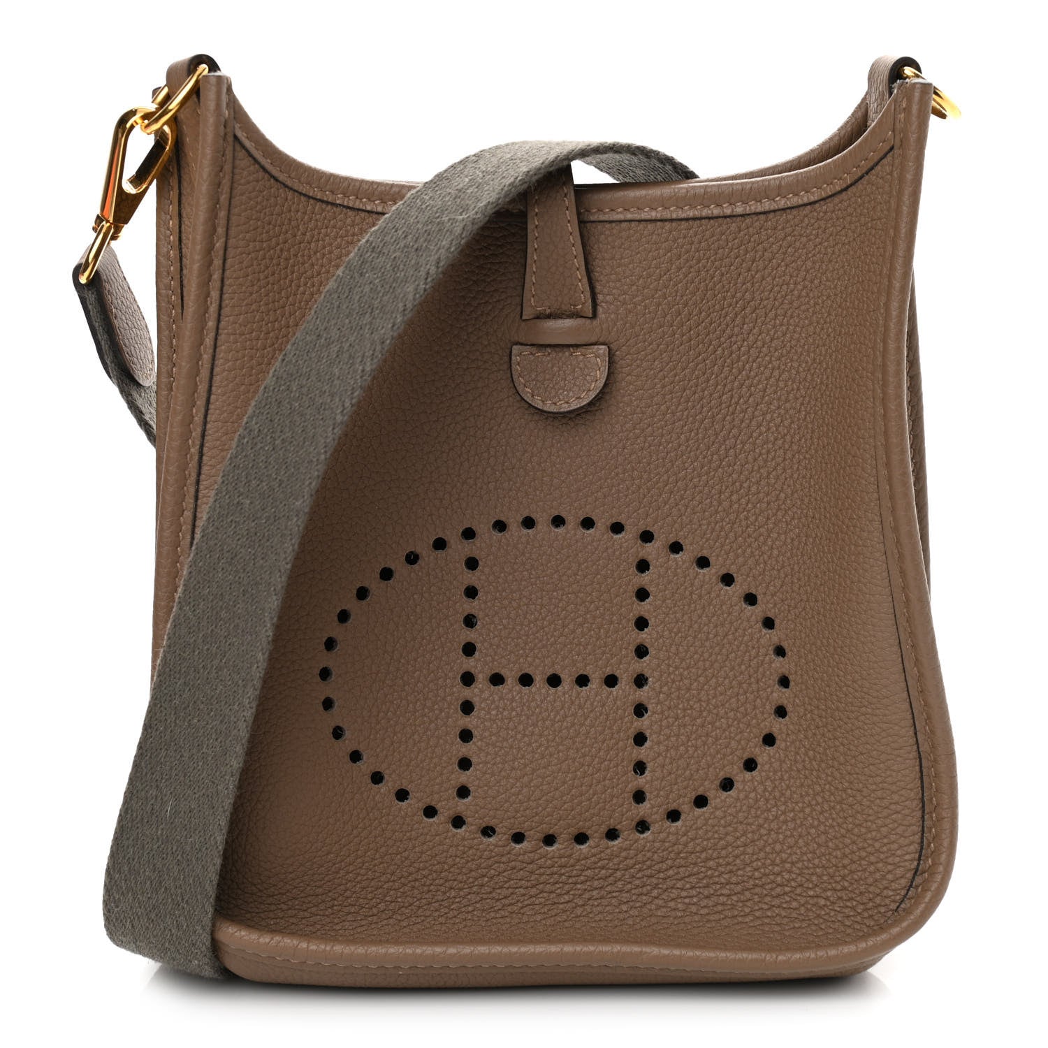 Hermes Taurillon Clemence Amazone Evelyne TPM Etoupe Etain 1 of 13