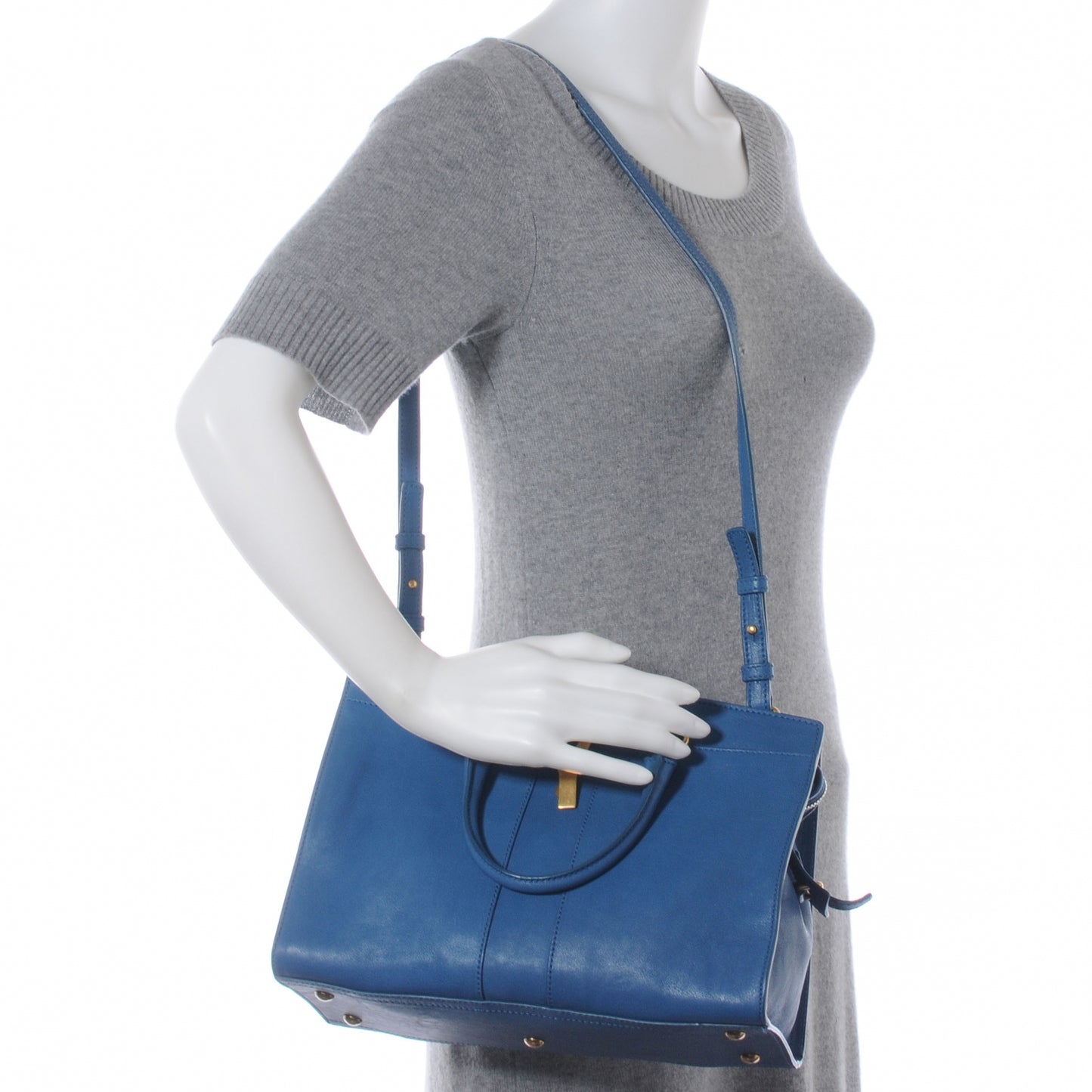 Leather Mini Cabas ChYc Blue