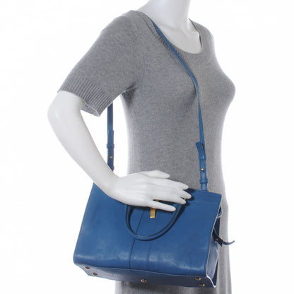 Saint Laurent Leather Mini Cabas ChYc Blue 2 of 7