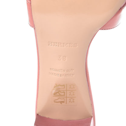 Hermes Nappa Oasis Sandals 38 Rouge Blush 6 of 8