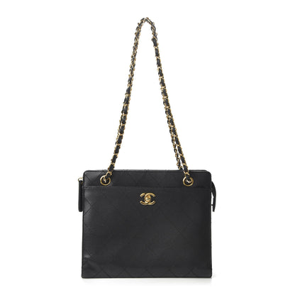 Chanel Caviar Diamond Stitched Shoulder Bag Black 1 of 10
