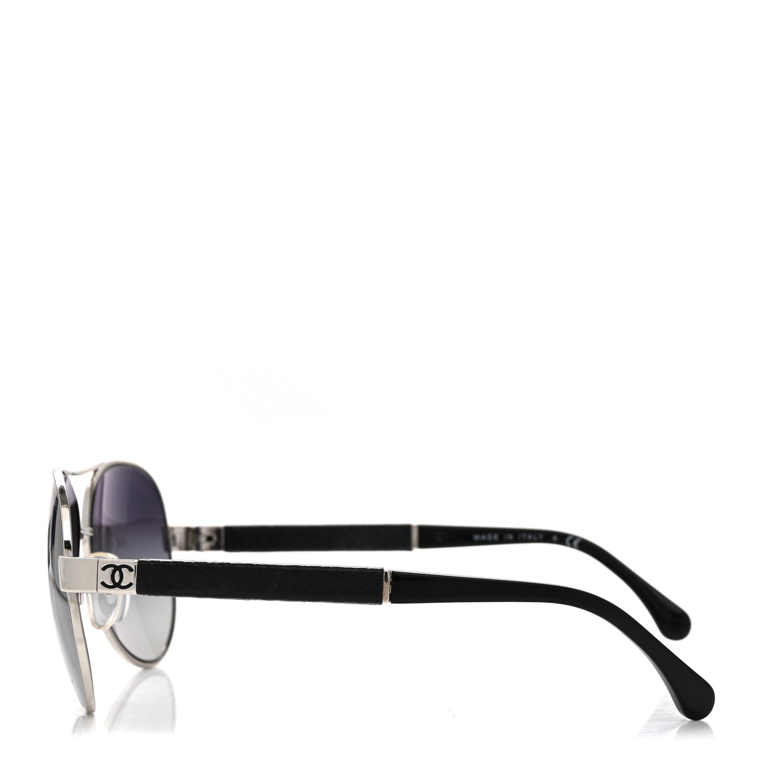 シャネル Chanel Lambskin Quilted CC 4195-Q Sunglasses Silver 1939819