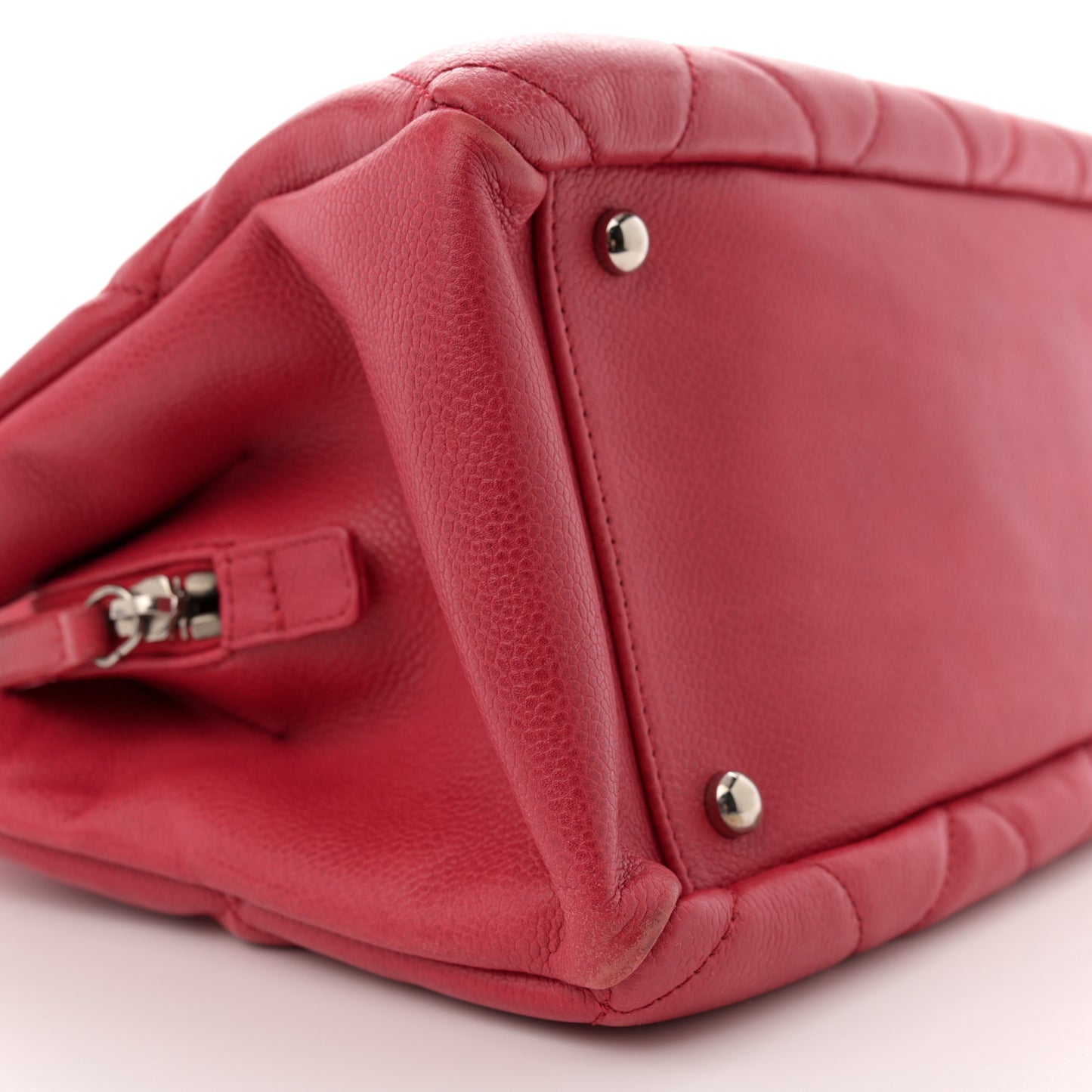 Soft Caviar Quilted CC Timeless Tote Fuchsia