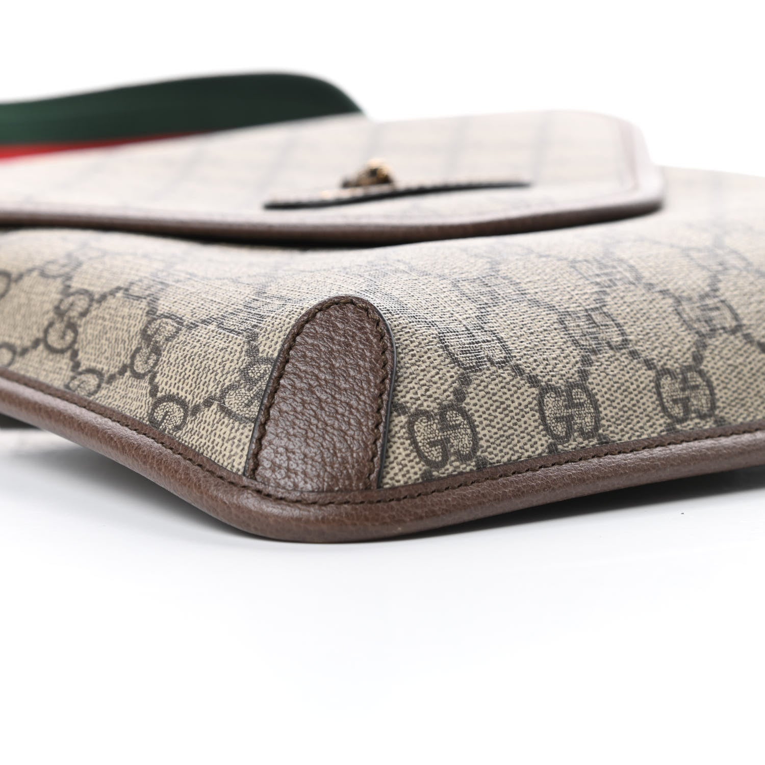 Gucci GG Supreme Monogram Web Medium Neo Vintage Flap Messenger Bag Beige New Acero 9 of 10
