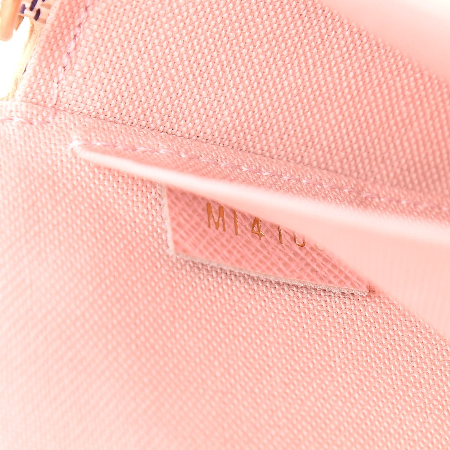 Damier Azur Pochette Felicie Chain Wallet Rose Ballerine