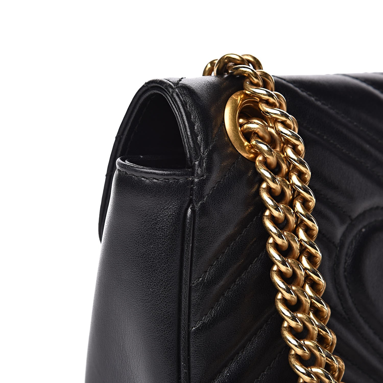 Gucci Calfskin Matelasse Mini GG Marmont Shoulder Bag Black 13 of 19
