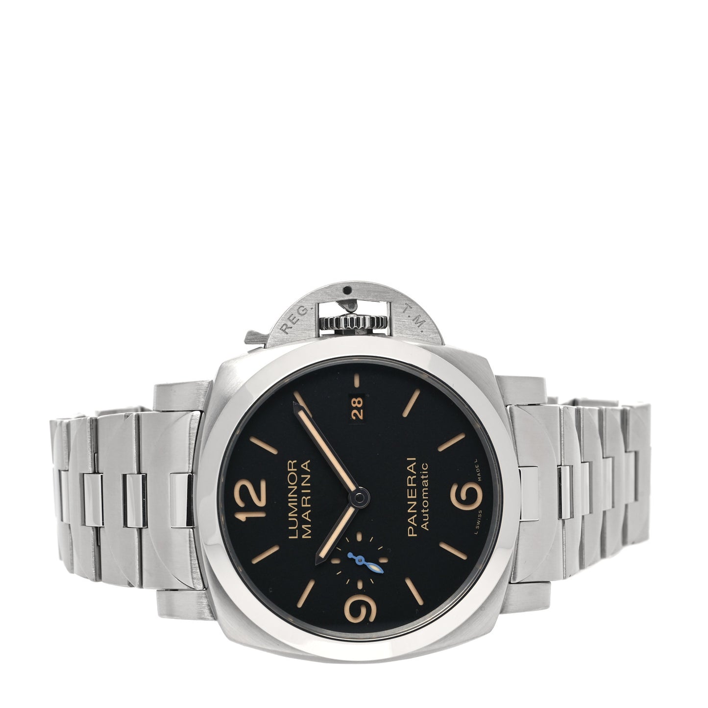 Stainless Steel 44mm Luminor Marina 3 Day Automatic Watch Black PAM00723