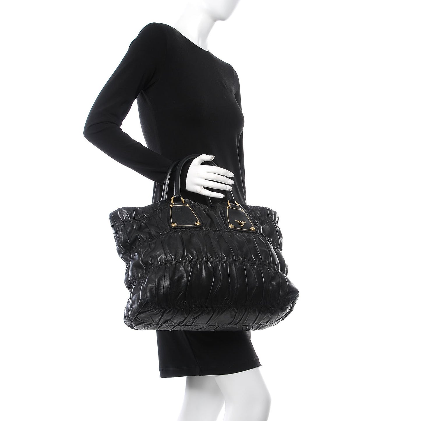Nappa Gaufre Antik Tote Black
