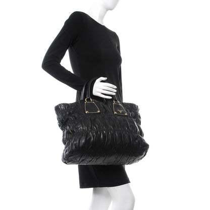 Prada Nappa Gaufre Antik Tote Black 2 of 12