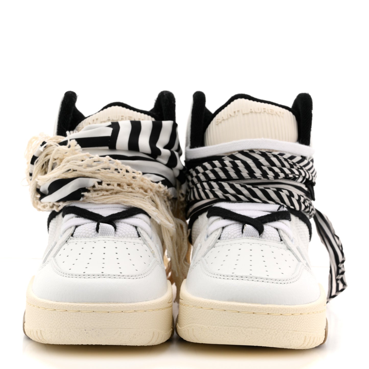 Calfskin Smith High Top Sneakers 36.5 White Black