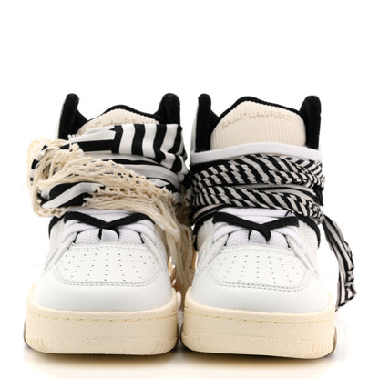 Saint Laurent Calfskin Smith High Top Sneakers 36.5 White Black 3 of 11