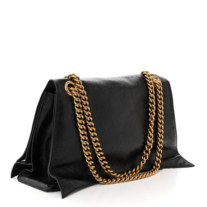 Balenciaga Crushed Calfskin Large Crush Chain Bag Black 3 of 10
