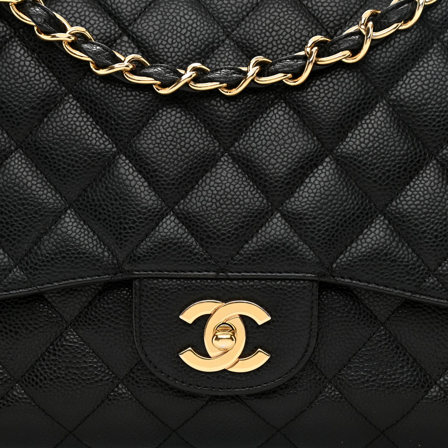 Caviar Quilted Jumbo Single Flap Black