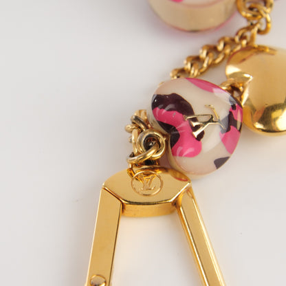 Louis Vuitton Leopard Heart Bag Charm Key Holder Blanc Corail 4 of 5