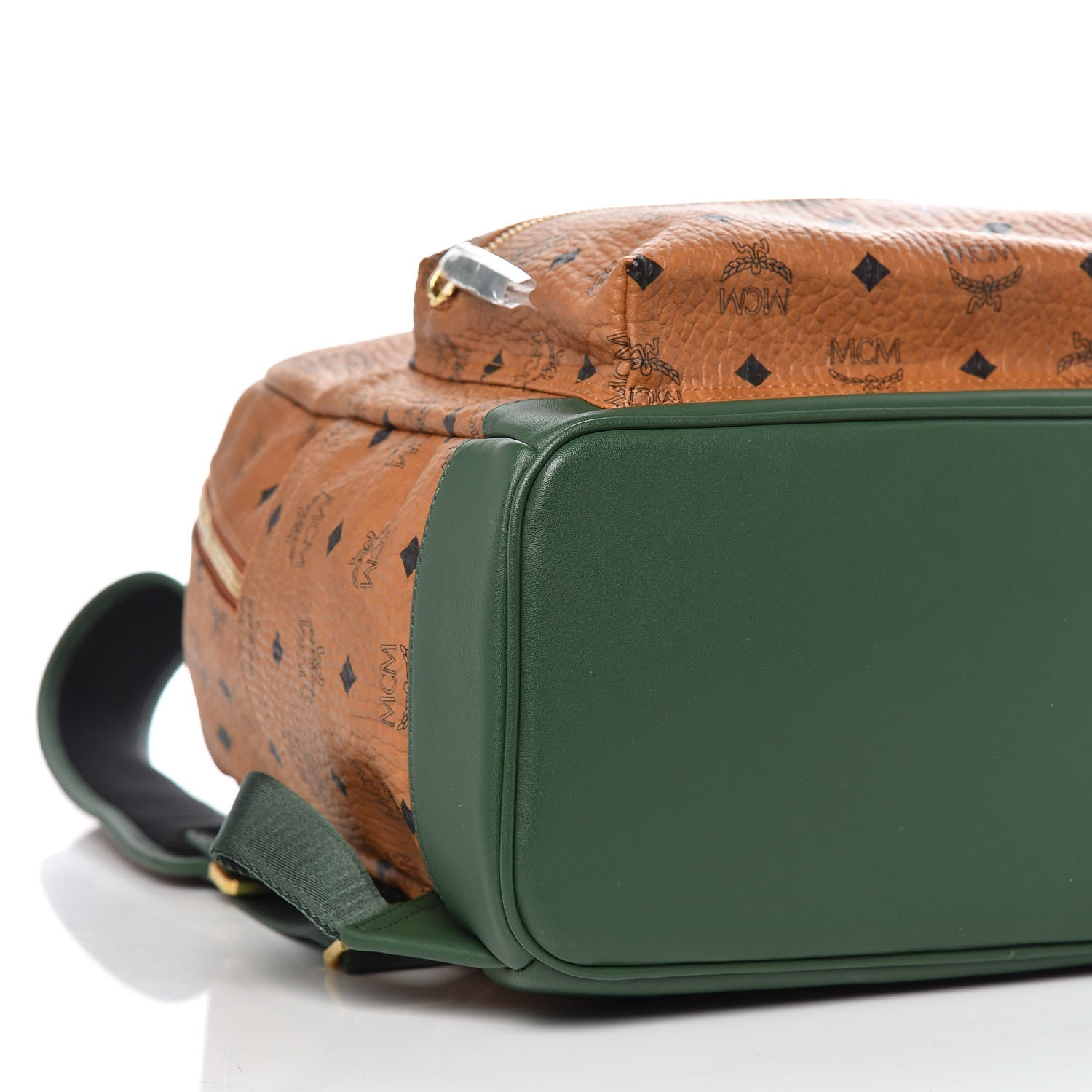 MCM Visetos Medium Stark Backpack Cognac Safari Green 9 of 10