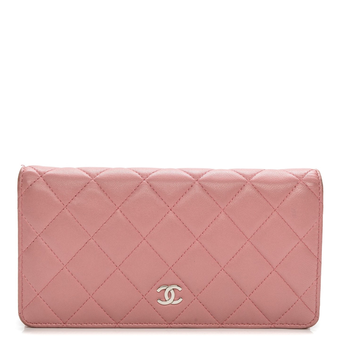 Lambskin Quilted Yen Wallet Pink