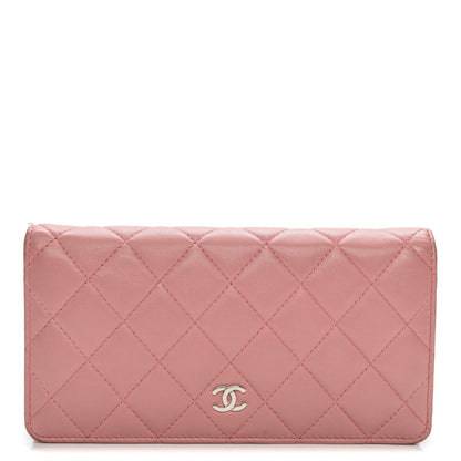 Chanel Lambskin Quilted Yen Wallet Pink 1 of 11