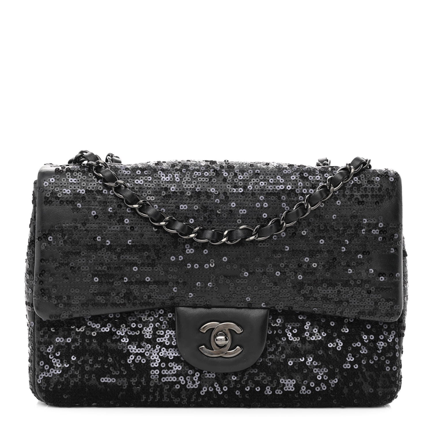 Chanel Sequin Lambskin Medium Moonlight on Water Flap Black 1 of 9