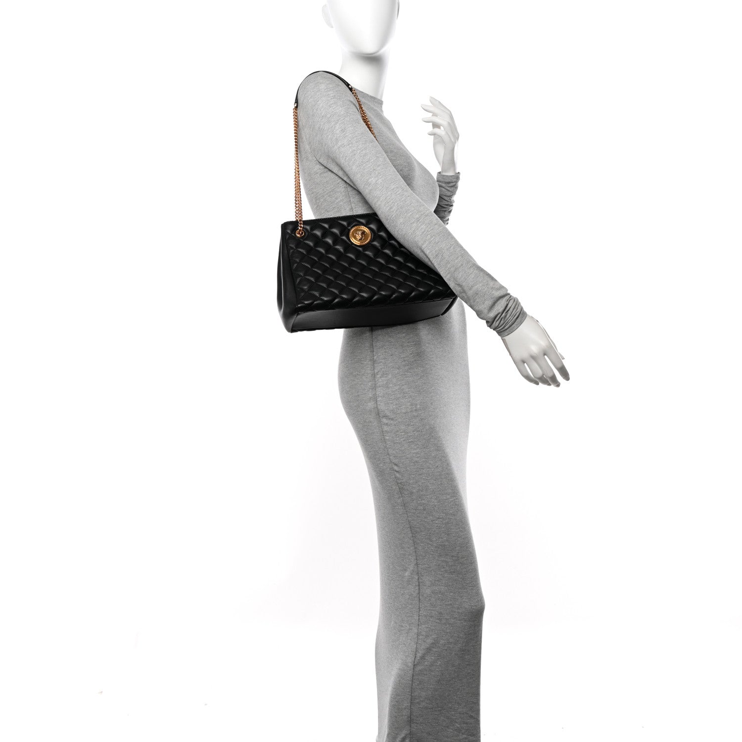 Versace Nappa Quilted Medusa Chain Bag Black 2 of 11