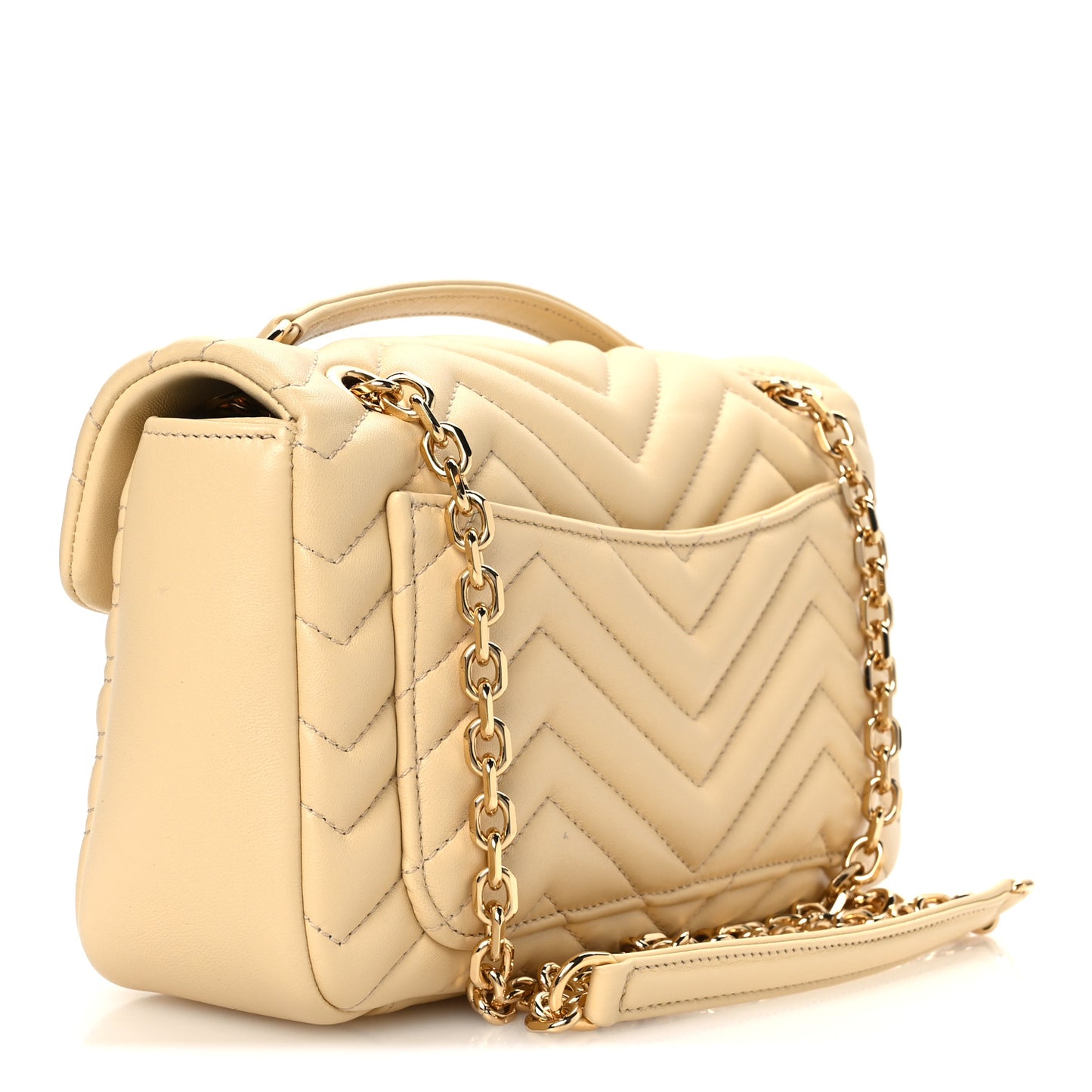 Lambskin Matelasse Medium GG Marmont Shoulder Bag Light Yellow