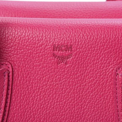 MCM Grained Calfskin Medium Milla Tote Beetroot Pink 7 of 8
