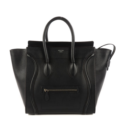 Celine Drummed Calfskin Mini Luggage Black 1 of 9