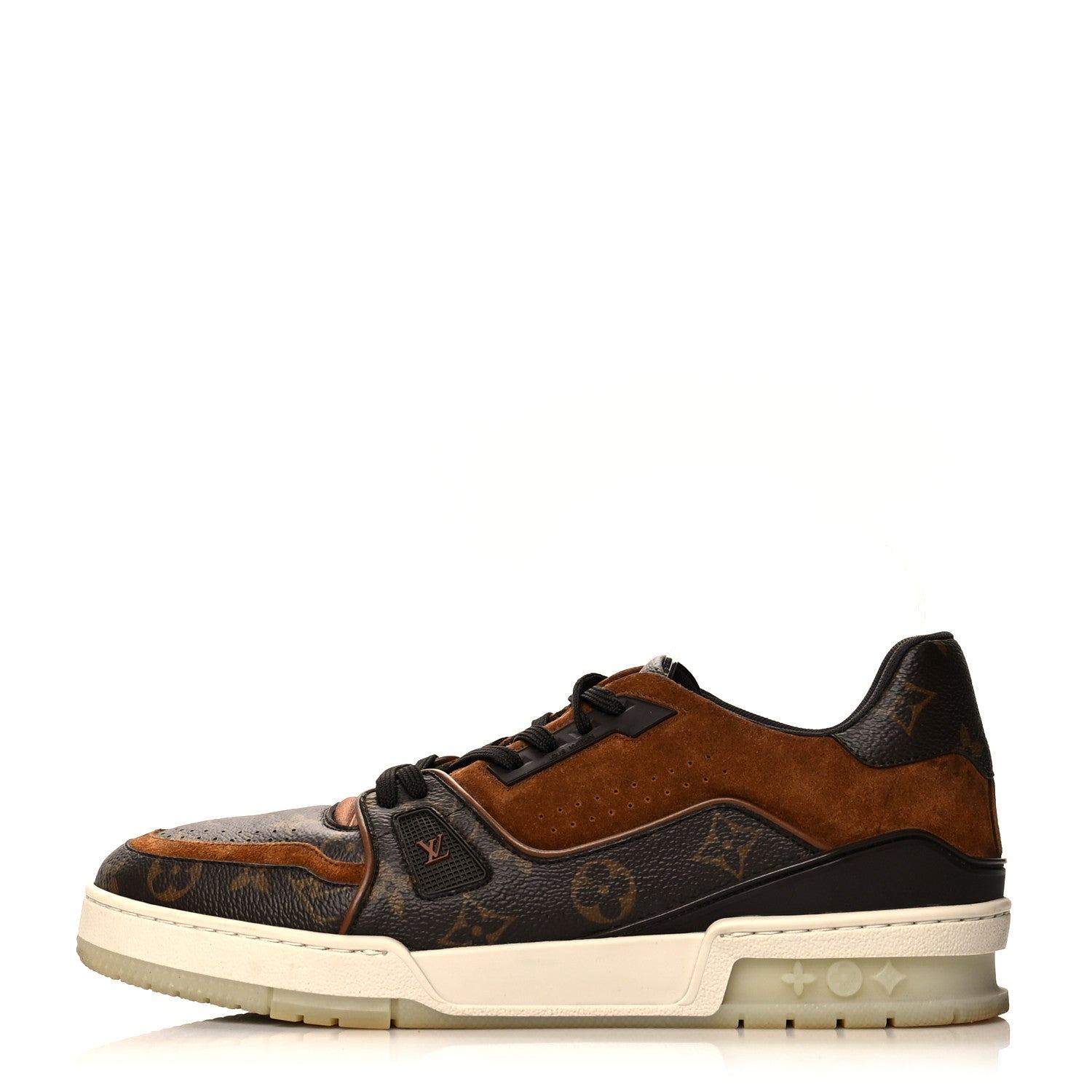 Louis Vuitton Calfskin Embossed Monogram Mens Sneakers 8 Koran Brown 1 of 7