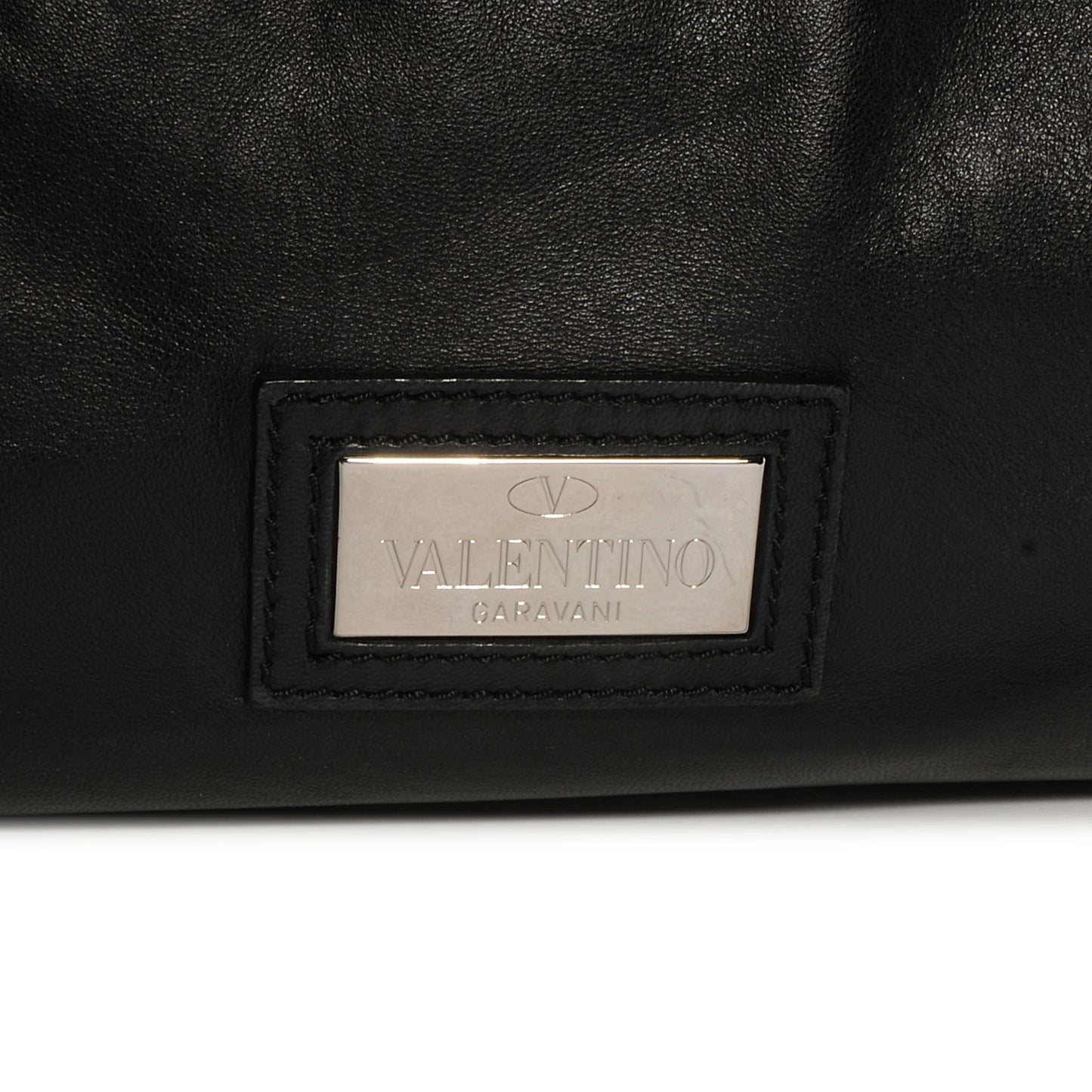Nappa Leather Crystal Rose Glam Tote Black