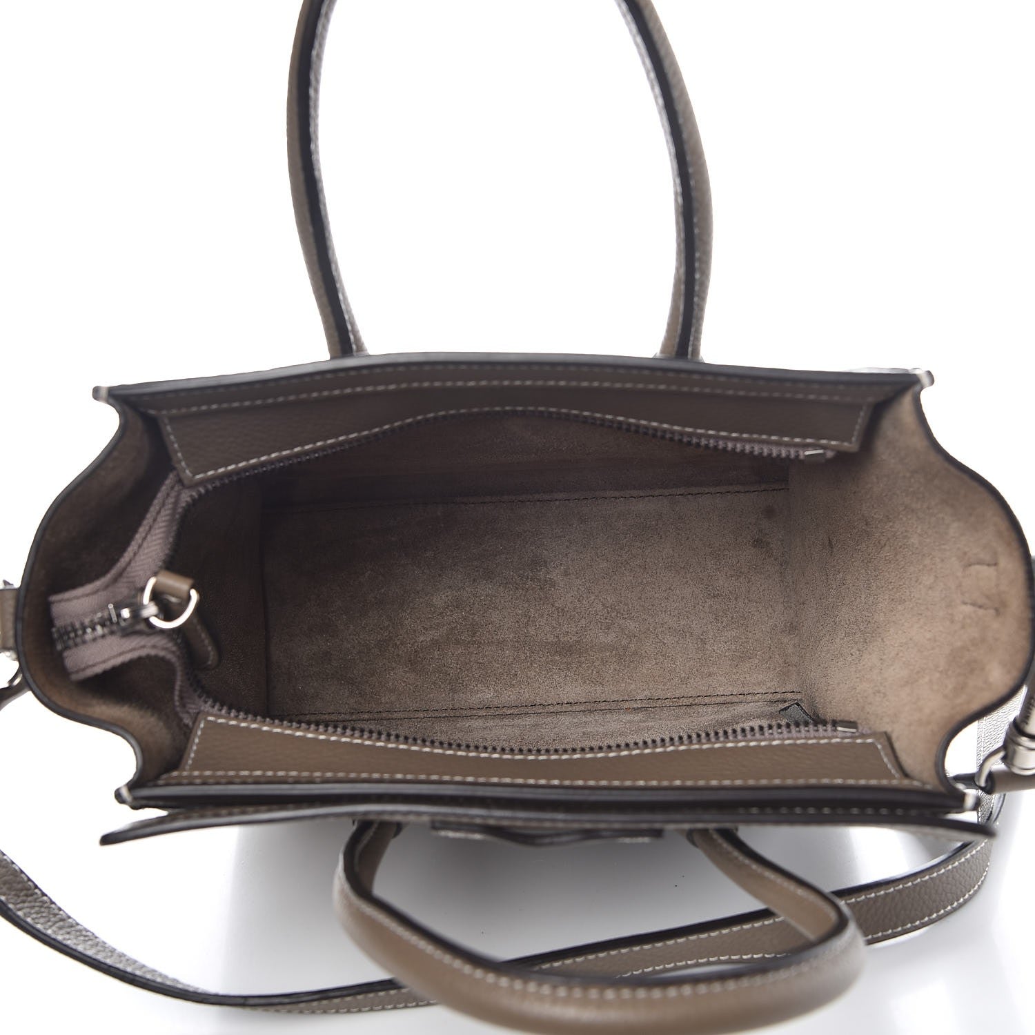 Celine Drummed Calfskin Nano Luggage Souris 5 of 19
