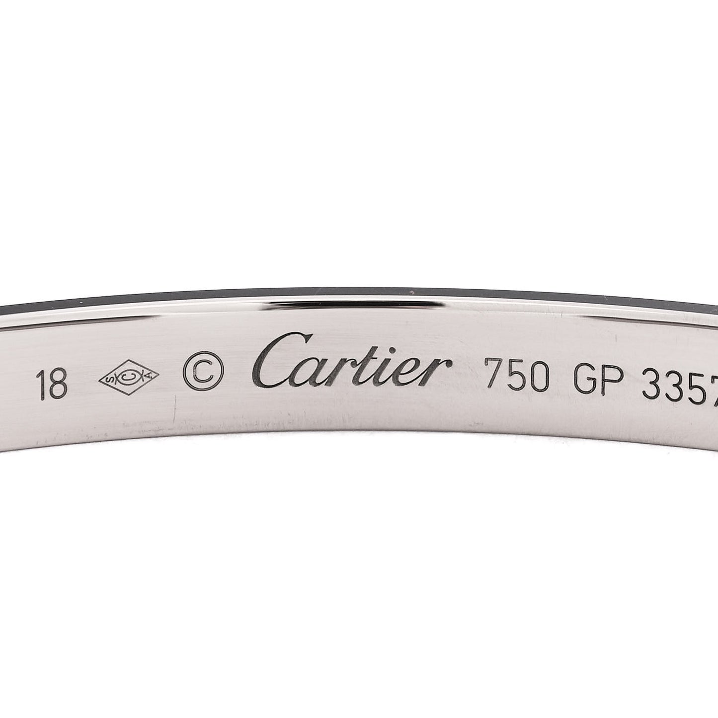 18K White Gold LOVE Cuff Bracelet 18