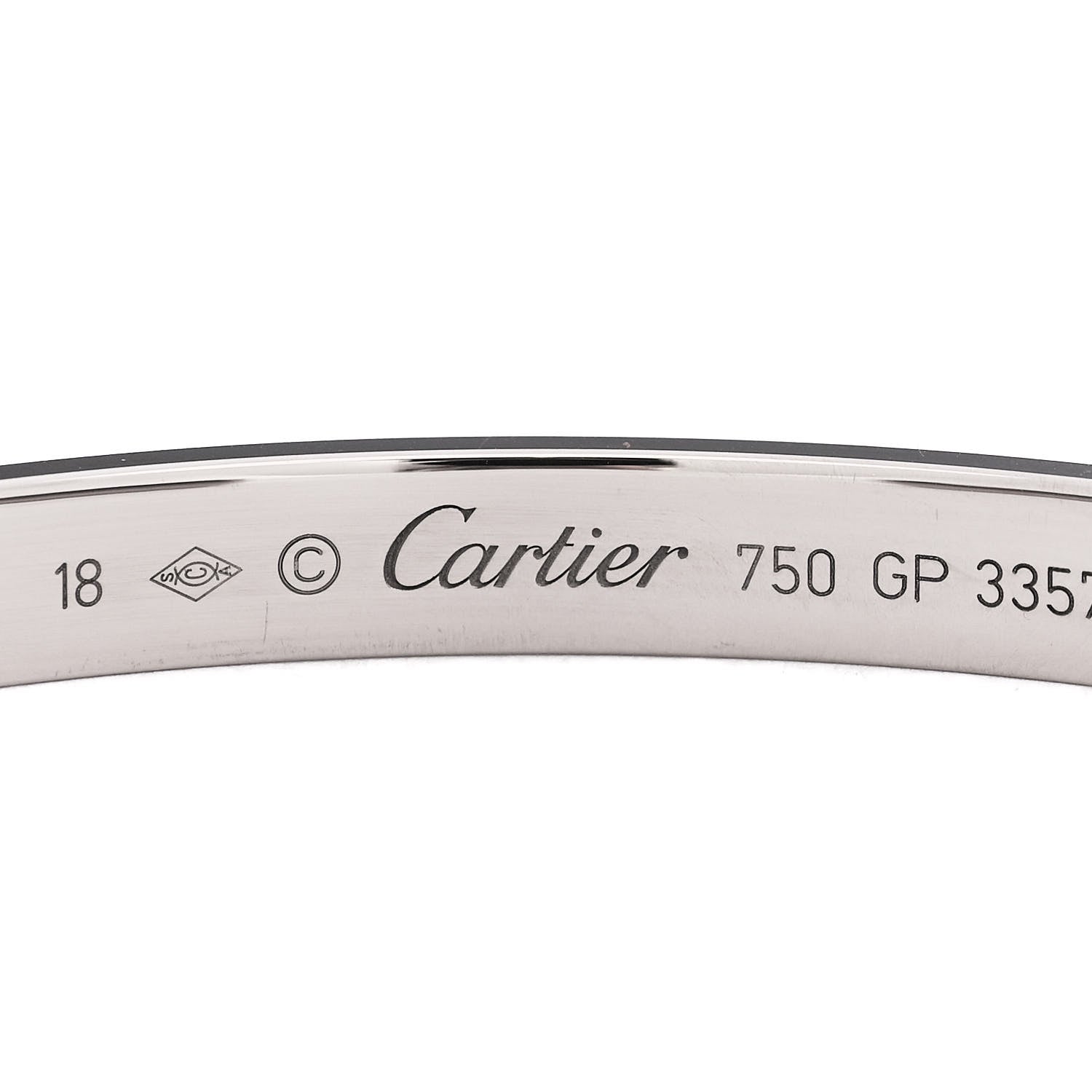 Cartier 18K White Gold LOVE Cuff Bracelet 18 2 of 4