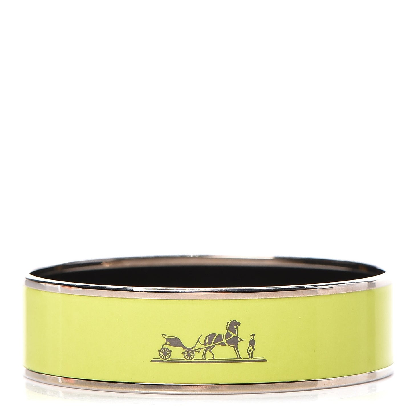 Enamel Wide Caleche Bracelet 70 Lime