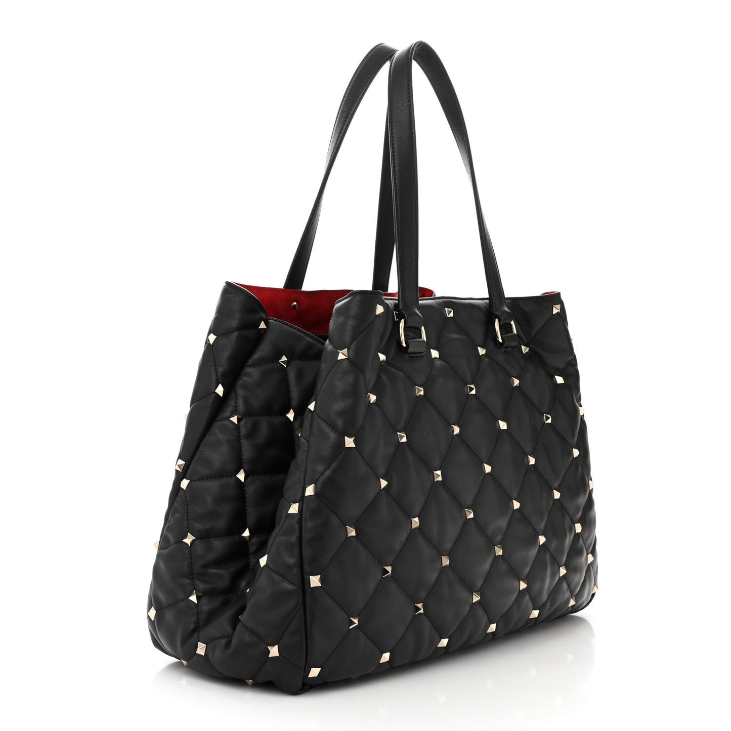 Nappa Quilted Boomstud Tote Black