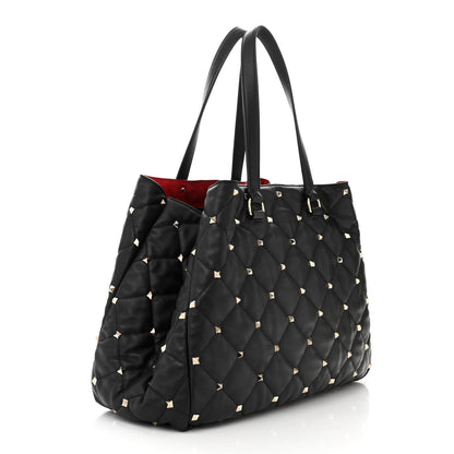 Valentino Garavani Nappa Quilted Boomstud Tote Black 3 of 9