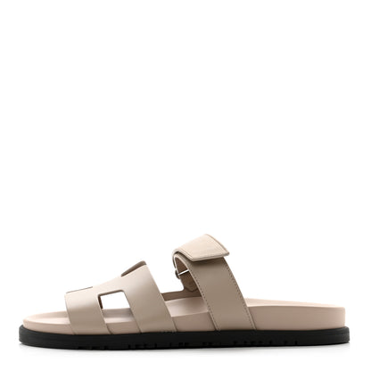 Hermes Calfskin Mens Chypre Sandals 41 Beige Mastic 1 of 9