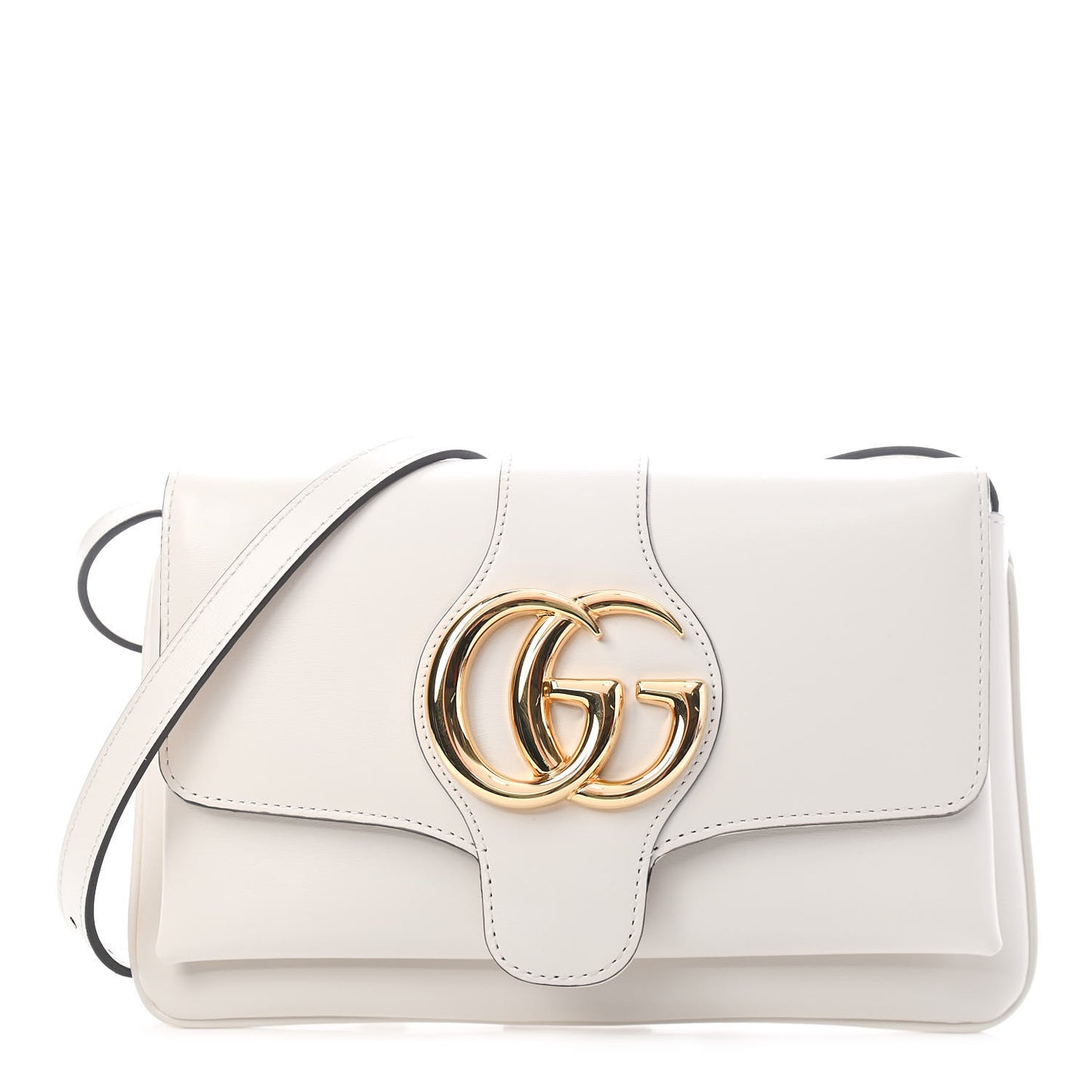 Calfskin Small Arli Flap Shoulder Bag Mystic White