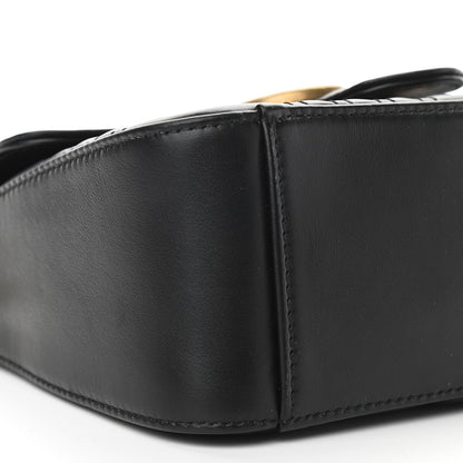 Gucci Calfskin Matelasse Mini GG Marmont Top Handle Shoulder Bag Black 8 of 9