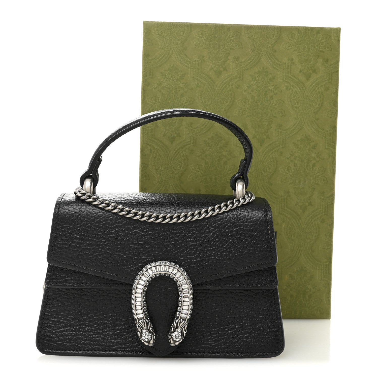 Gucci Dollar Calfskin Crystal Mini Dionysus Top Handle Bag Black Crystal 11 of 11
