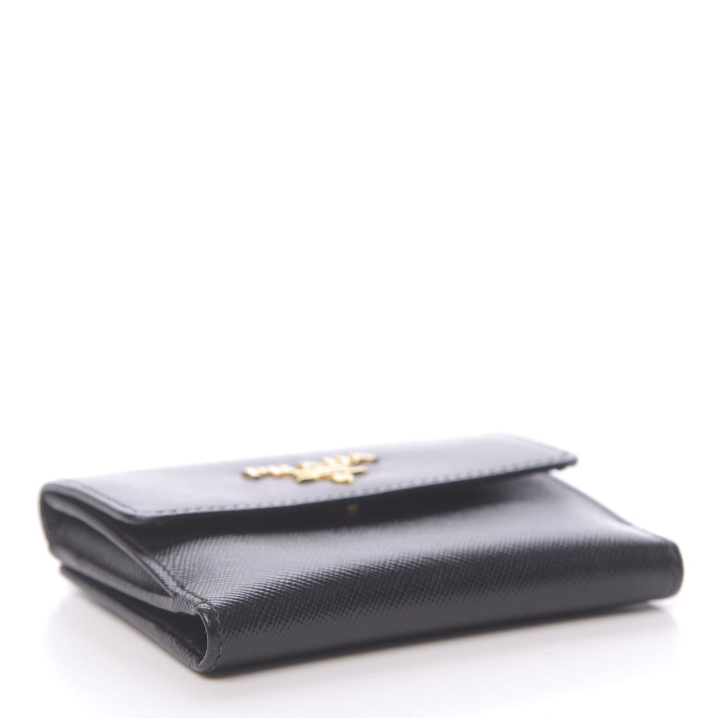 Saffiano Metal Flap Wallet Black