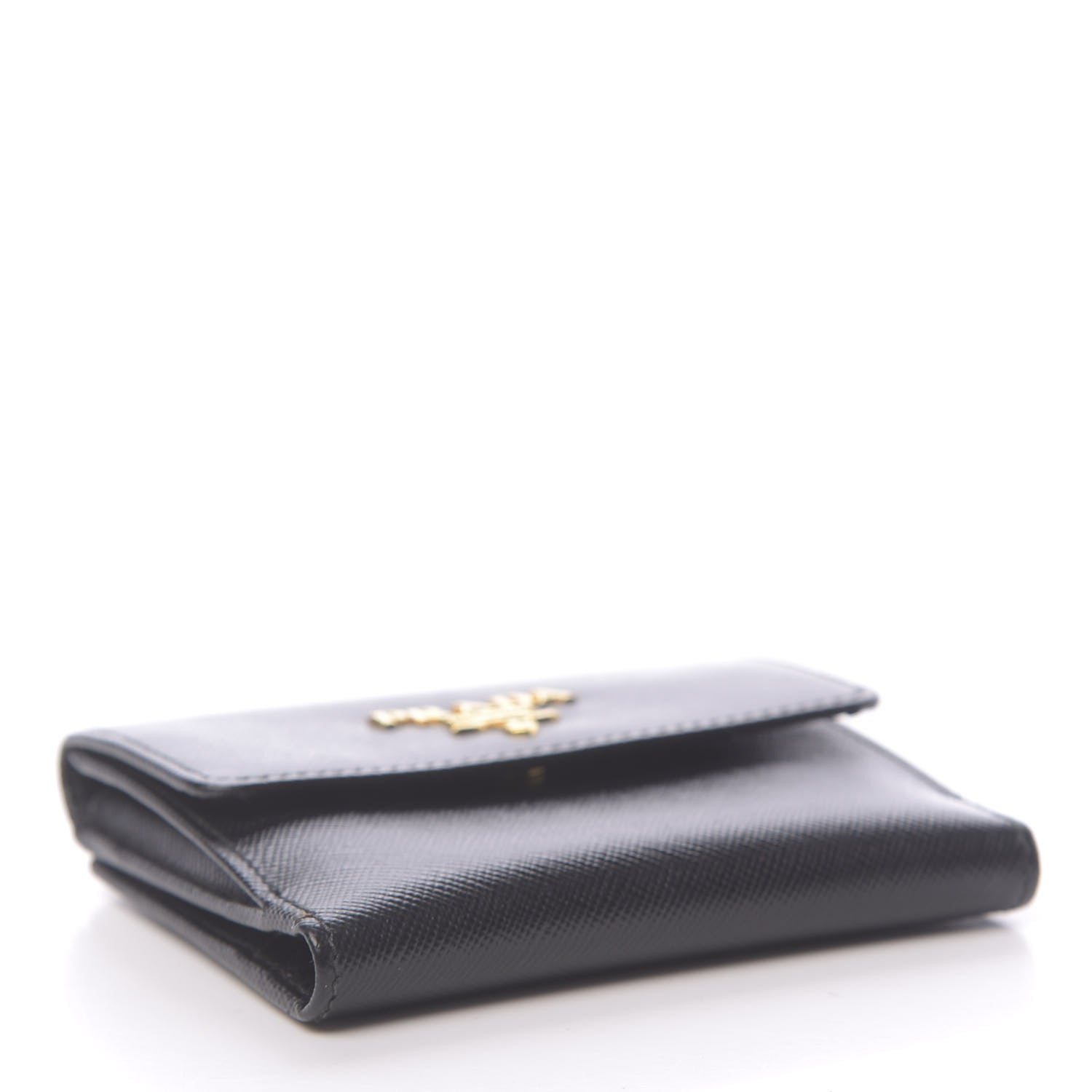 Prada Saffiano Metal Flap Wallet Black 4 of 9