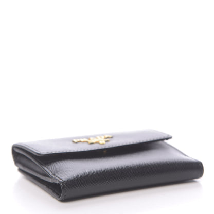 Prada Saffiano Metal Flap Wallet Black 4 of 9