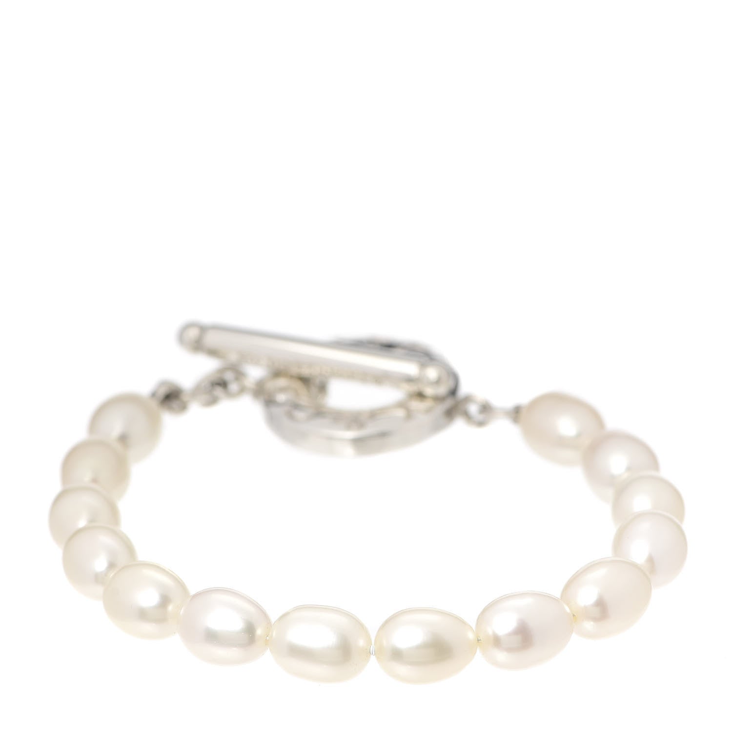 Tiffany Sterling Silver Pearl Toggle Bracelet 3 of 5
