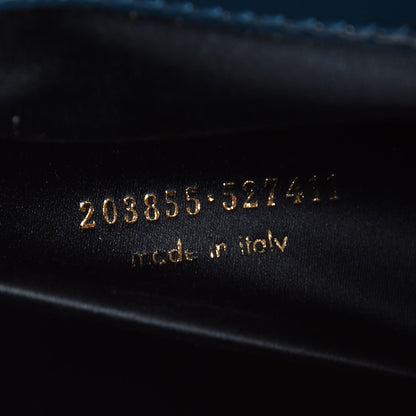 Saint Laurent Textured Patent Large Belle de Jour Clutch Blue 7 of 7