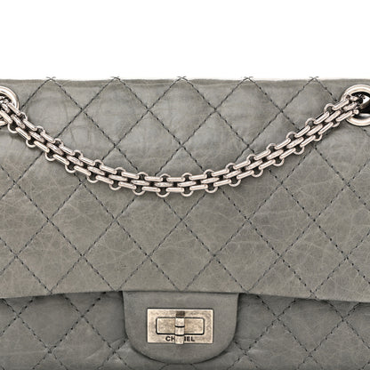 Chanel Aged Calfskin Quilted 50th Anniversary 2.55 Reissue Flap 225 Grey 8 of 14
