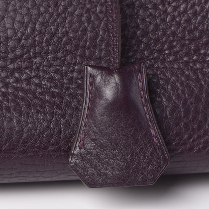 Hermes Taurillon Clemence Birkin 35 Raisin 7 of 36