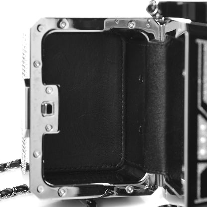 Chanel Plexiglass Crystal Robot Minaudiere Clutch Black 15 of 51