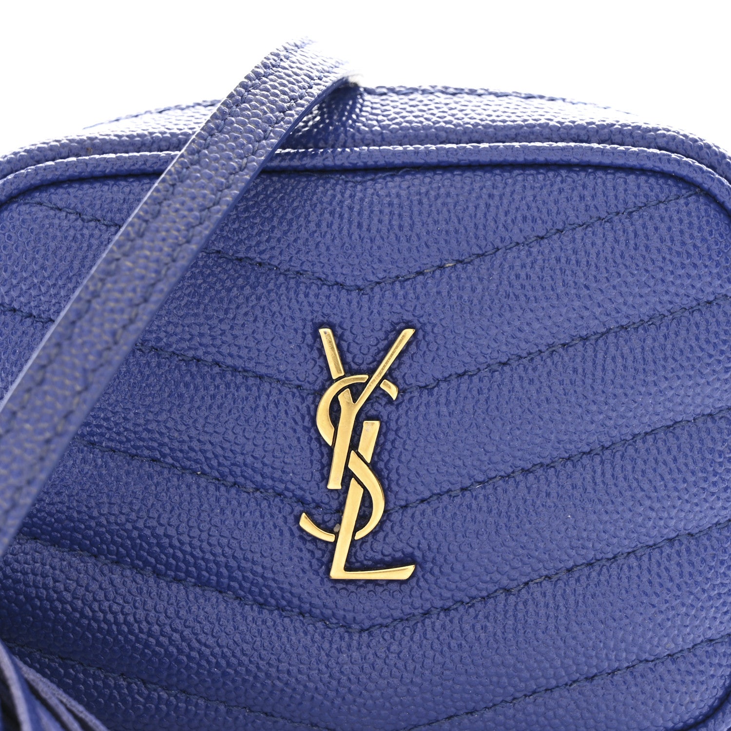 Saint Laurent Grain De Poudre Matelasse Monogram Baby Lou Camera Bag Sapphire Blue 8 of 10