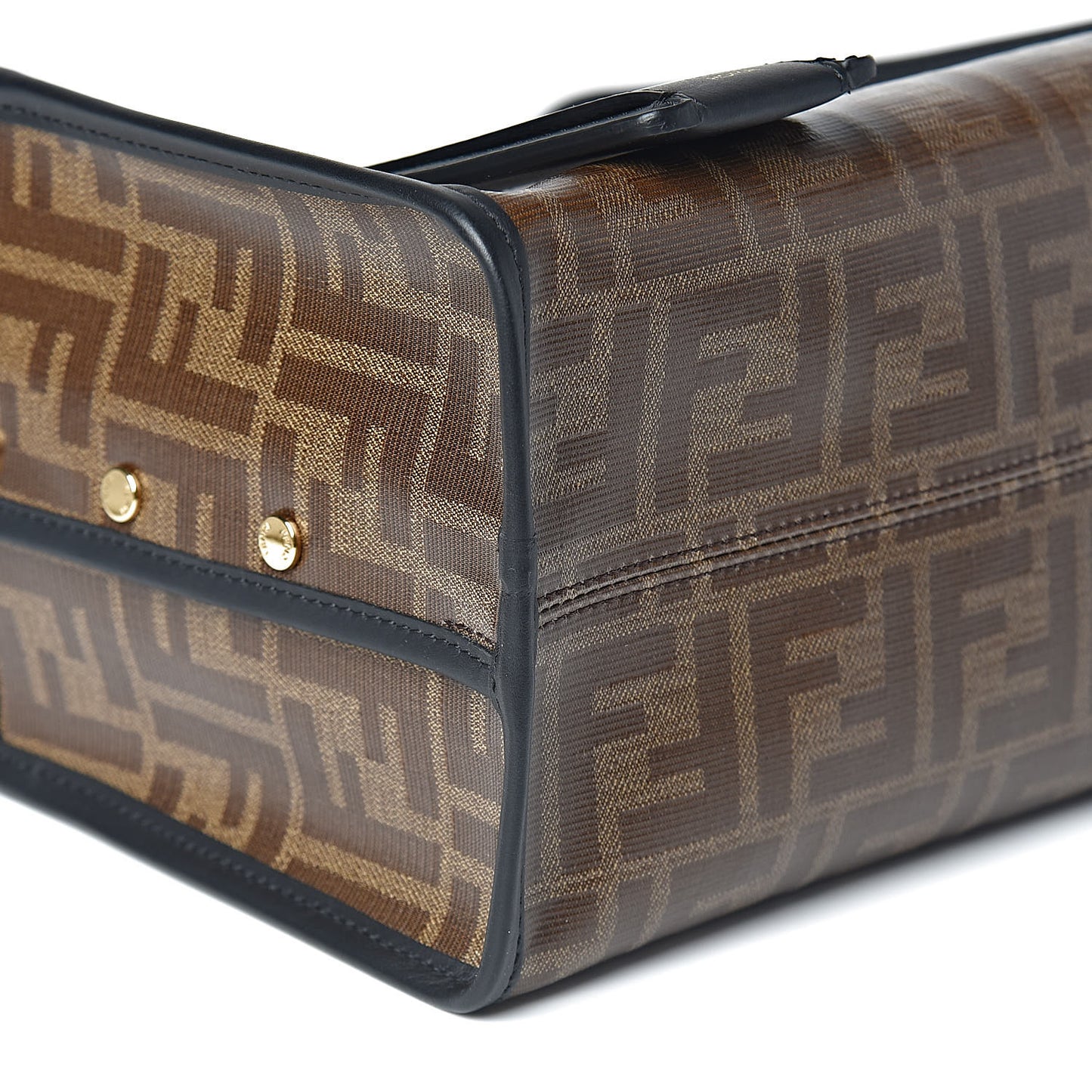 Glazed Fabric Vitello Century FF 1974 Stamp Patch Mini Peekaboo Defender Cover Mogano Panna Black
